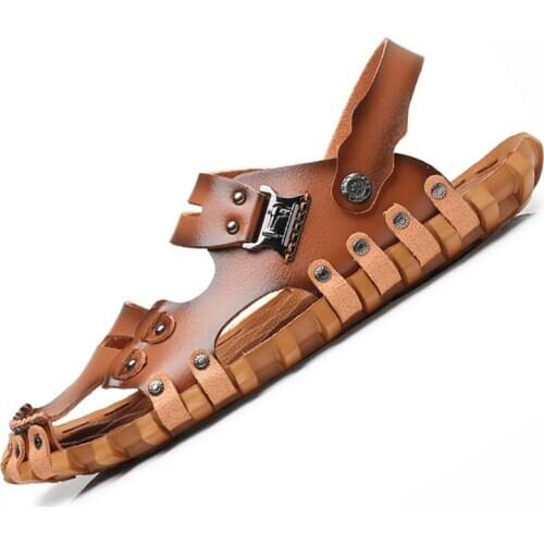 2020 Genuine Leather Sandals Men Shoes Cow Leather Men Sandals Shoes Mens Sandals Summer Mens Sandal Shoes Male