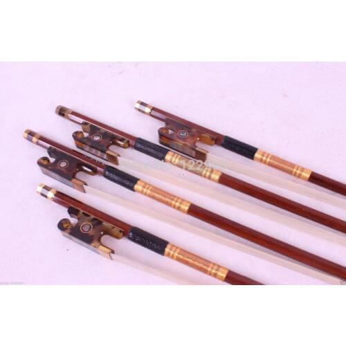 Brazilwood 4 pcs 4/4 Violin Bow Straight Best Model f rog Round Stick