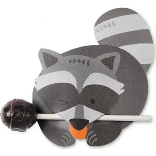 48PCS Animal Rabbit Fox Bear Candy Lollipop Decoration Card Animal Lollipop Seat Wedding Kids Birthday Party Gift Christmas