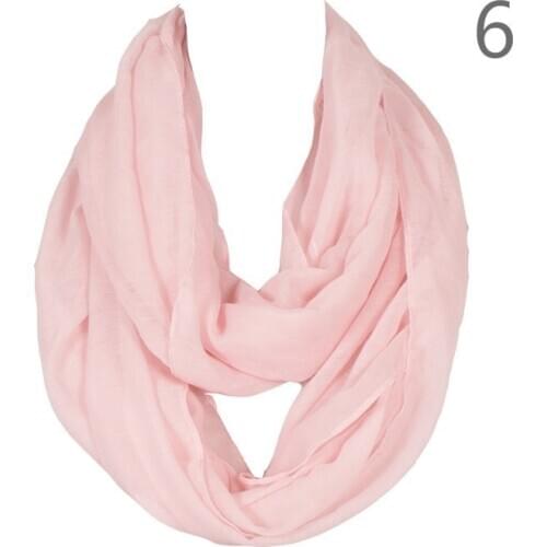 9 Candy Colors Infinity Scarf Women Winter Concise Design With Solid Voile Shawl Soft Lady Ring Loop Scarf Size 180*70 cm