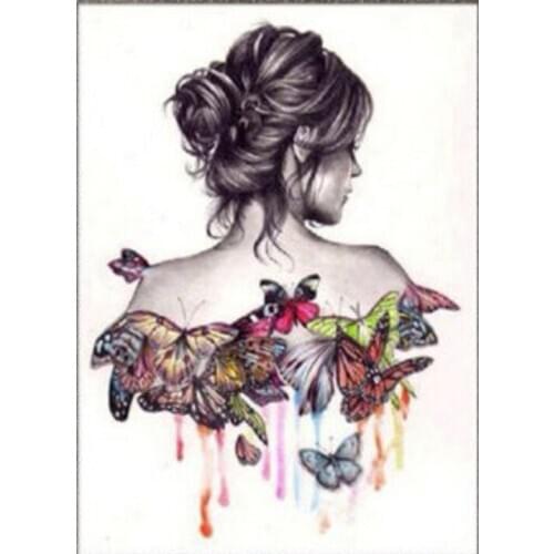 2018 NEW 5D DIY Diamond Painting People Diamond Painting Cross Stitch Butterfly Girl Back Needlework 3D Home Decorative Mosaic