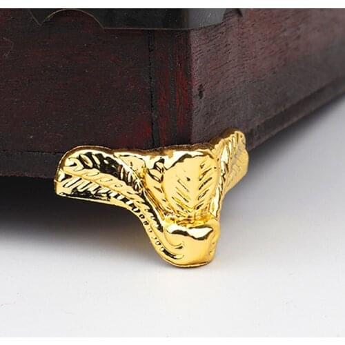 Antique Jewelry Chest Wood Furniture Box Decorative Feet Leg Corner Protector Cover Decoration Bronze Support Foot