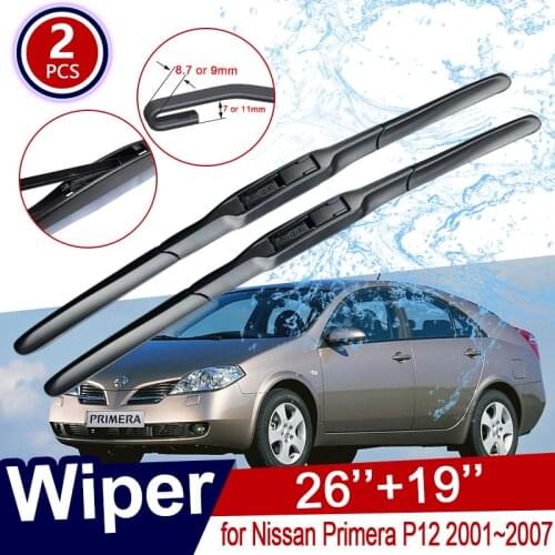 Car Wiper Blade for Nissan Primera P12 2001 2002 2003 2004 2005 2006 2007 Front Windscreen Windshield Brushes Car Accessories