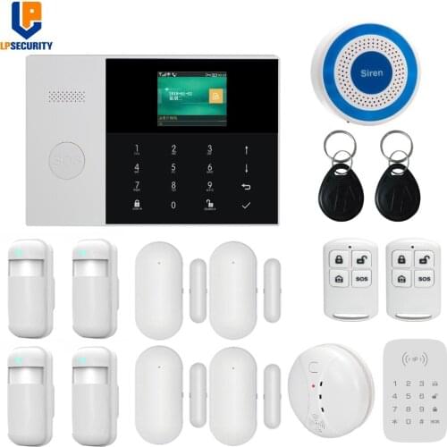 Dual network Wireless 433MHz WiFi GSM GPRS home Alarm system APP remote control with 2.4 inch LCD for smart Home Security