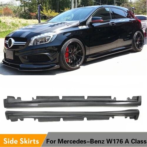 Carbon Fiber Side Skirt for Mercedes-Benz W176 A Class Sport A45 AMG A180 A200 A45 W177 CLA-class CLA200 CLA220 CLA45 2013up