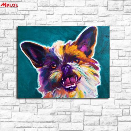 Large Wall Art Surprise Dog Canvas Painting For Living Room Home Decoration Oil Painting On Canvas Wall Painting Unframed