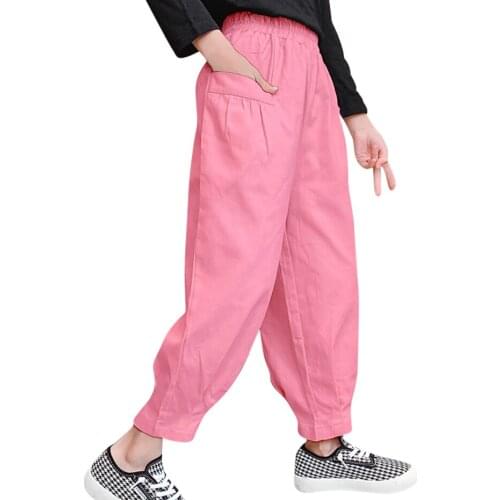 Girls Pants Solid Color Kids Trousers For Girls Casual Style Trousers For Children Spring Autumn Clothes For Girls