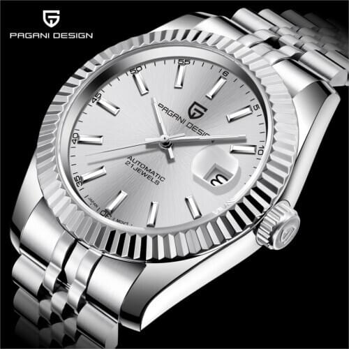 Pagani Sapphire Automatic Mechanical Watch for Men Full Stainless Steel Business Male Clock 100m Waterproof Fashion Mens Watches
