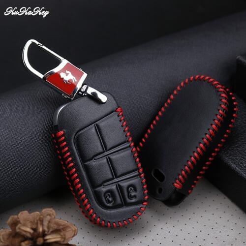 Car Key Case Cover For Fiat Punto Bravo Palio Linea Freemont Stilo Grande Abarth Dodge Caliber Jeep Wrangler Key Ring Bag Holder