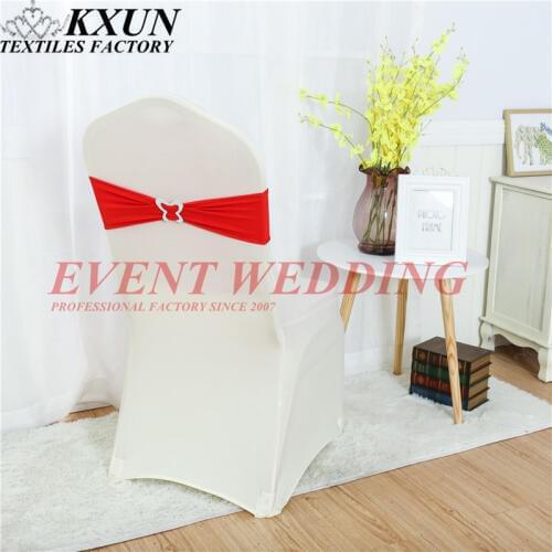 Lycra Spandex Chair Cover With Free Lycra Chair Band For Wedding Event Decoration 25 50 100pcs