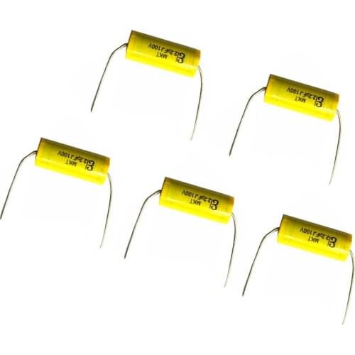 5 Pieces 2.2UF 100V Speaker Frequency Capacitor Divider Crossover For Audio Speaker Power Amplifier