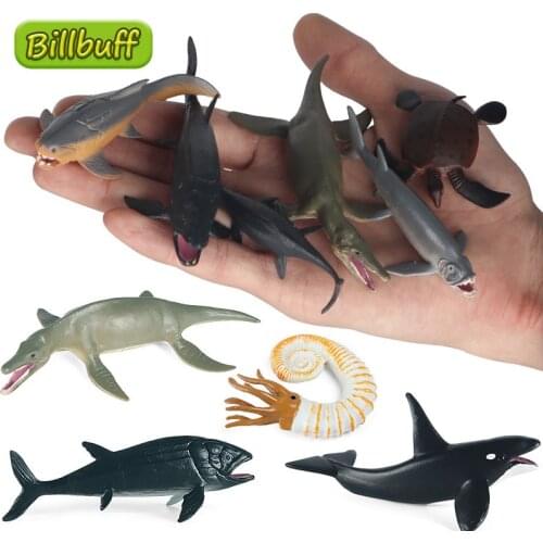 6Pcs Simulation Marine life Animal Mini Prehistoric Fish Trilobite Whale Action Figure Children Cognitive Collecting Model Toys