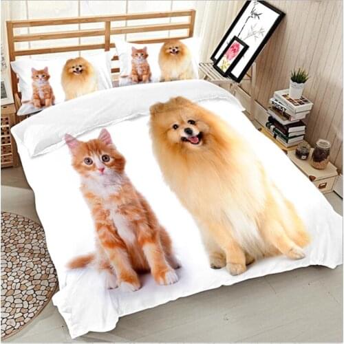 4/6pcs Luxury bedding set 3D Cute dog Retriever duvet cover sets Us size super King bed linen bedclothes