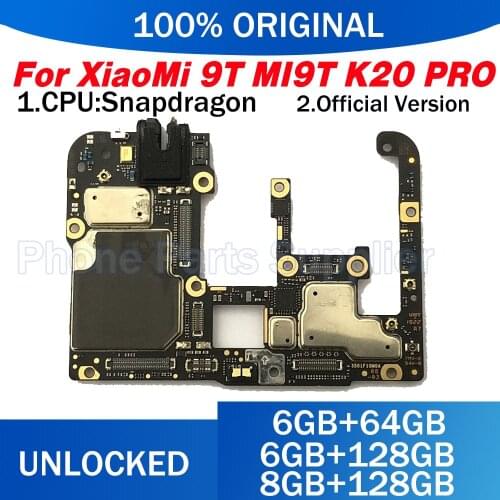 Original 64G 128G For RedMi HongMi K20 Pro Motherboard,Disassemble Unlocked Mainboard For Xiaomi 9T Pro Logic Board With Chips