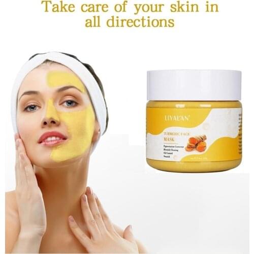 New Cosmetic Facial Mask Tumeric Clay Mask Bentonite Skin Care Detox Whitening Turmeric Mud Face Mask