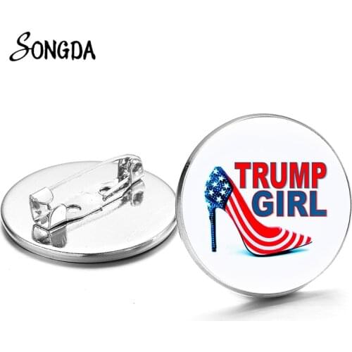 New 2024 U.S. General Election Collection Brooches Keep America Great 2024 USA Lapel Pin Round Badge Backpack Decoration Jewelry