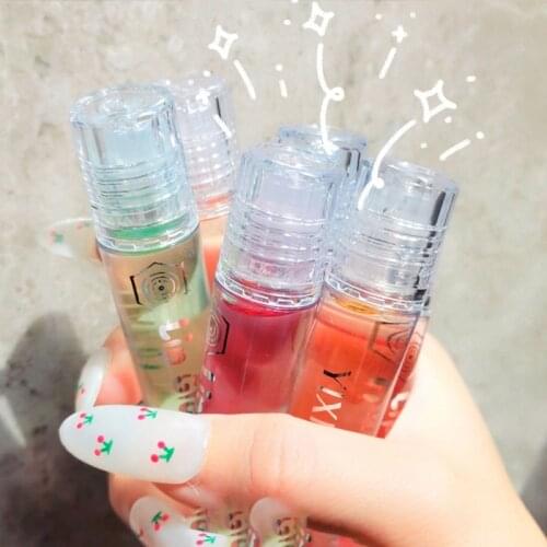 NEW Fruit Roll-On Lip Oil Natural Plant Essential Oil Longlasting Moisturizing Deep Hydration Fades Lip Lines Exfoliating TSLM1