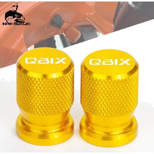 One Pair With LOGO QBIX MOTORCYCLE Aluminum Wheel Tire Valve caps For Yamaha QBIX 125 QBIX125 2015 2016 2017-2020 2019 2018