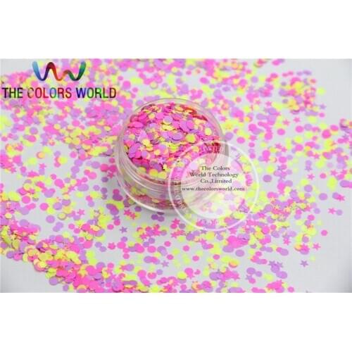 RSH031-150 Mix Neon Color Solvent Resistant Glitter shape for Nail PolishAcrylic, DIY supplies
