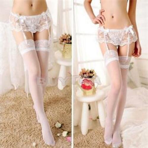 Sexy Lingeries Underwear Socks Solid Women Tracksuit Thongs Lace Stocking Suspender Dual Layer Garter Belts