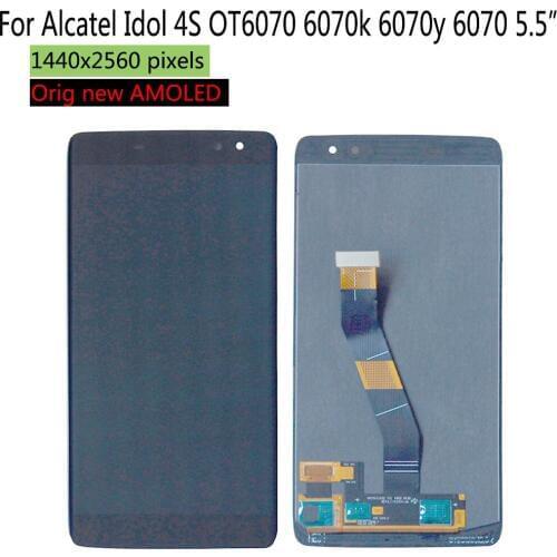 Shyueda 100% Oig NEW AMOLED For Alcatel Idol 4S 6070 OT6070 6070k 6070y LCD Display Touch Screen Digitizer with tools