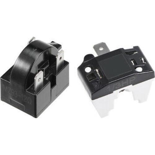 Refrigerator PTC Starter Relay 12 Ohm 3 Pin +Compressor Overload Protector 1/3HP