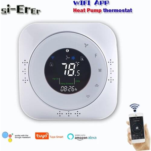 24VAC Heat Pump Thermostat Fahrenheit,tuya wifi Remote Control, Works with Alexa Google Home