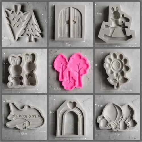 Vase tree airplane rabbit various styles silicone mold candy cake decoration tool chocolate fondant mold