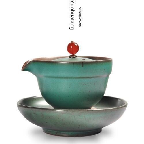 Japanese Style Stoneware Pot Ceramic Handmade Vintage Kung Fu Tea Set Sopera De Ceramica Gaiwan Coarse Pottery Tea Set