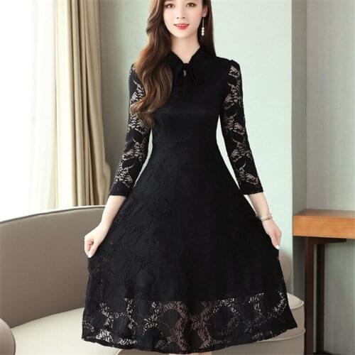 Autumn Lace Vintage Long Dress Summer Long Sleeve Spring Elegant Retro Maxi Boho Dress Women Vestidos