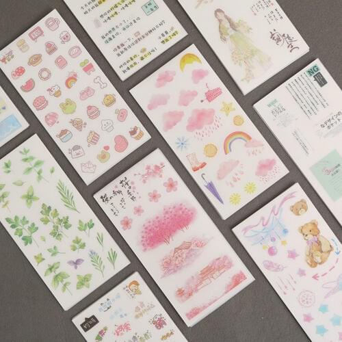 1Set Scrapbook Stickers Decorative Diary Children Sticker Creative DIY Accessories Girl Hand Account Paper School Stationery
