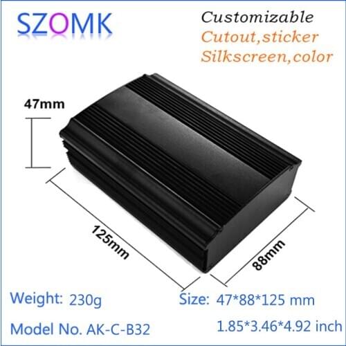 1 piece, 47*88*125mm black high quality aluminum amplifier enclosure jucntion box electronic project box aluminum housing
