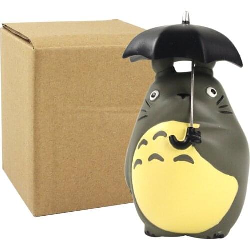 10.5cm My Neighbor Totoro Figure Toy Chinchillas with Umbrella Miyazaki Hayao Anime Model Dolls Gift for Kids