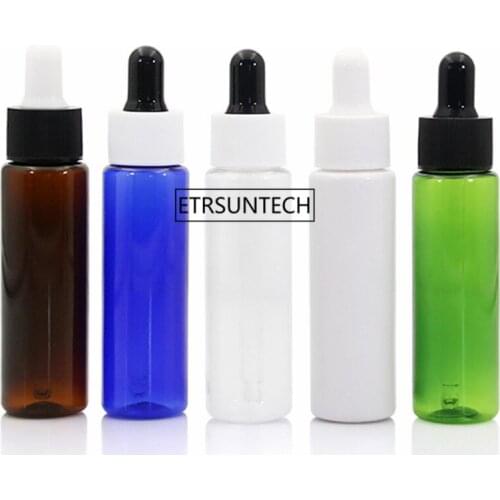 100pcs Capacity 30ml high quality PET Essential oil dropper bottle plastic dropper bottles with black and white cap F2685