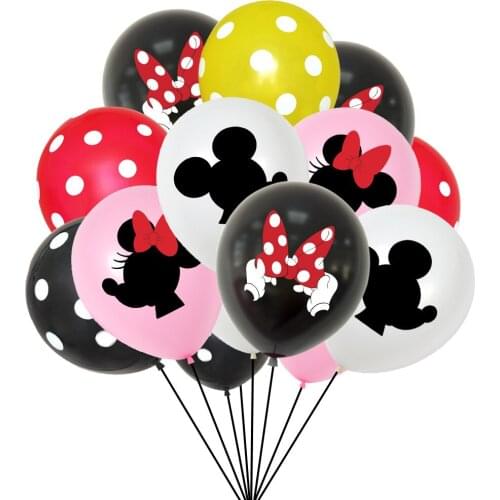 12 Inch Disney Mickey Minnie Latex Balloon Set Mickey Mouse Theme Childrens Birthday Party Decoration Gifts