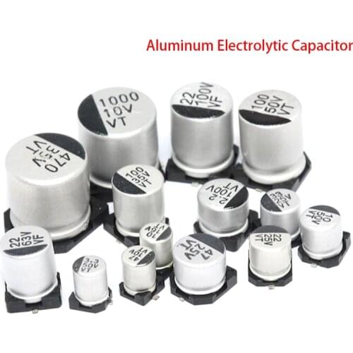 20pcs SMD 50V 35V 25V 16V 10V 100UF 220UF 47UF 33UF 22UF 10UF 4.7UF 2.2UF 1UF Aluminum Electrolytic Capacitor