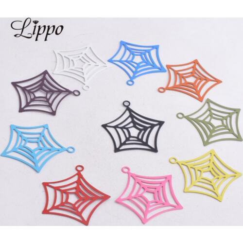 50pcs AB1030 30mm*33mm Reticular Charms Blue Earrings Pendant