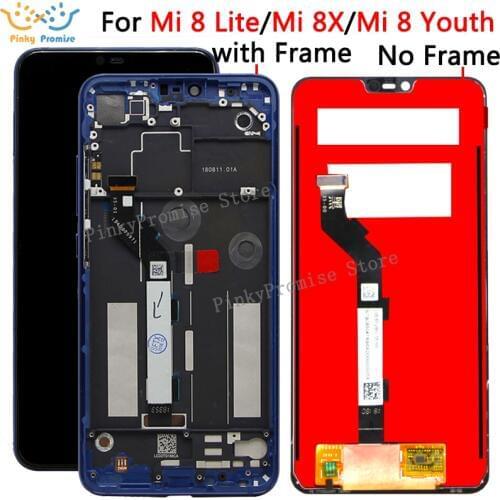 6.26" For Xiaomi Mi 8 Lite LCD Display Touch Screen Digitizer with frame Assembly Replacement For Xiaomi Mi 8 Youth 8 Lite lcd