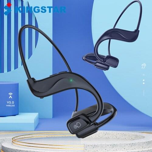 KINGSTAR Air Bone Conduction Headphones with Microphone Wireless Headsets Bluetooth Earphones Stereo Sport Running Headphone