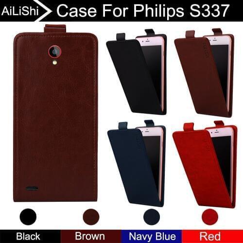 AiLiShi For Philips S337 Case Up And Down Vertical Phone Flip Leather Case S337 Phone Accessories 4 Colors + Tracking