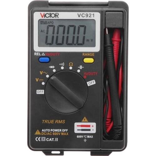 LCD Digital Multimeter Auto Range tester VICTOR VC921 3 3/4 DMM Integrated Personal Handheld Pocket Mini autorange multimeter