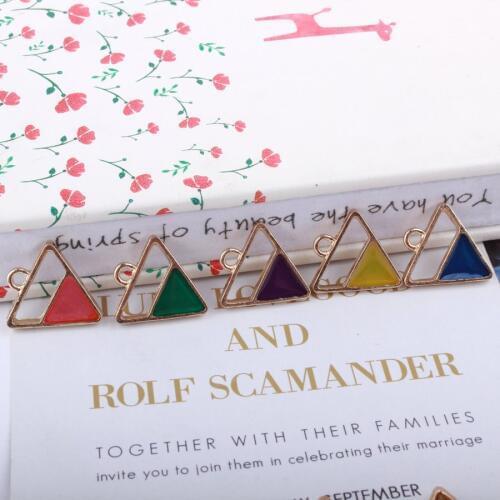 Hot Sale 20PCS/lot Hollow Half Triangle Enamel Charms Pendant for Bracelet Necklace Hair Handmade Jewelry Accessory DIY Craft