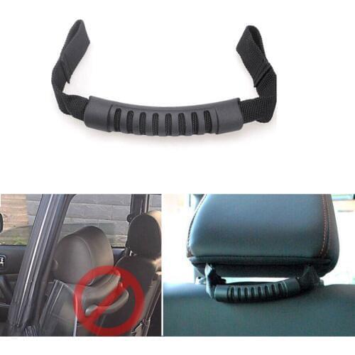 2pcs/set Nylon Rear Seat Headrest Grab Handle Set Black For Jeep Wrangler Unlimited JK 2007-2015 Car styling auto accessories