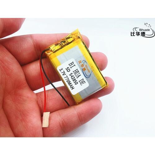 Li-Po Polymer battery 770 mah 3.7 V 542850 smart home MP3 speakers Li-ion battery for dvr,GPS,mp3,mp4,cell phone,speaker