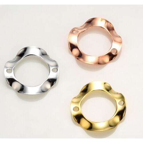18mm Metal wave circle connectors for diy earring round hoop bracelet pendant connectors handmake jewelry making accessories