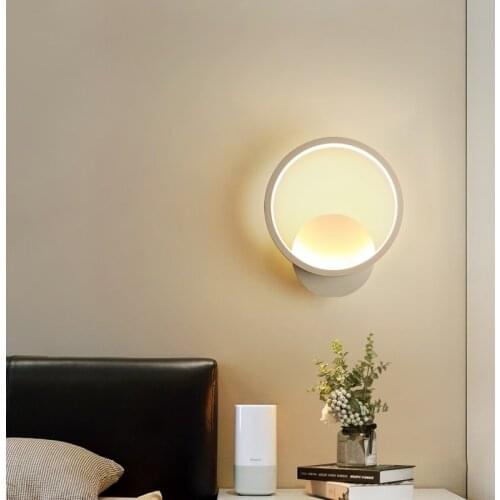 Nordic Minimalist LED Wall Lamps Bedroom Bedside White Frame Modern Style Reading Lamp Living Room Foyer bracket Lighting Lamps