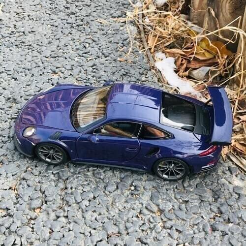 Welly 1:24 Porsche 911GT3 RS purple alloy car model Diecasts & Toy Vehicles Collect gifts Non-remote control type transport toy