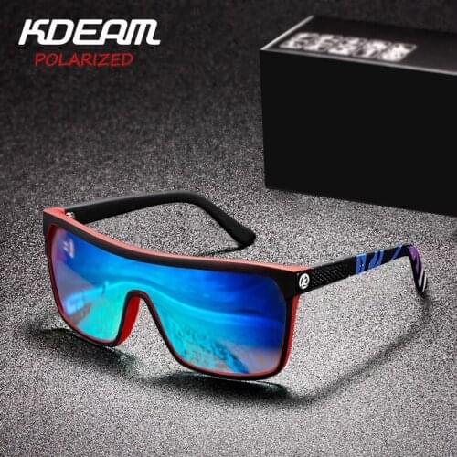 KDEAM Oversized Polarized Sunglasses Men Fashion Sport Style Square Sun Glasses Male Outdoor Travel UV400 Goggles Gafas N11