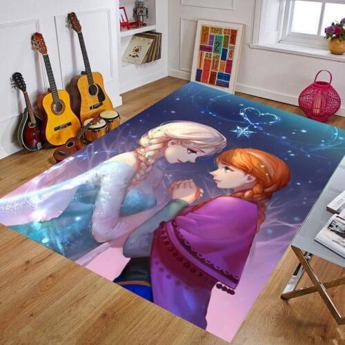 Princess Carpets Soft playmat 3D Printed Rugs Parlor frozen Mat Rugs Anti-slip Large Rug Carpet for Living Room Decor doormat
