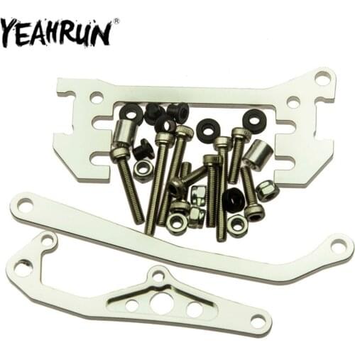 YEAHRUN RC Car Alloy Chassis Servo Shock Mount Kit with Panhard Link Bar for 1/10 RC Crawler AXIAL SCX10 Honcho Rubicon Parts